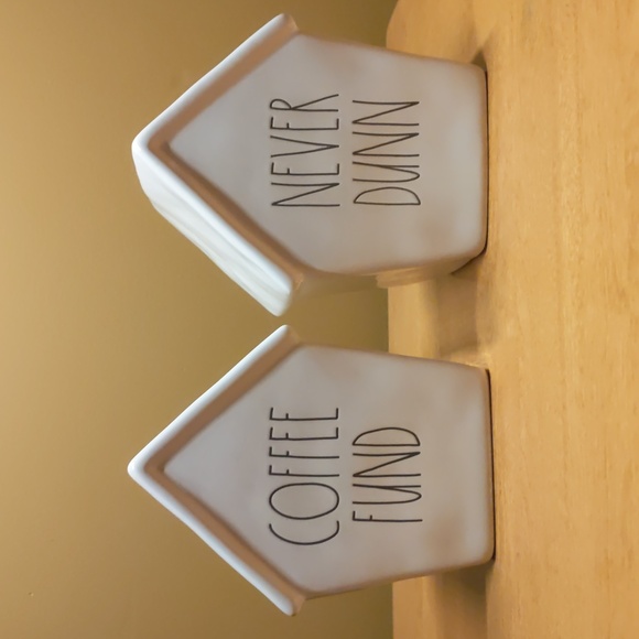 2 Rae Dunn house banks "Coffee fund" & "Never Dunn" - Picture 1 of 8